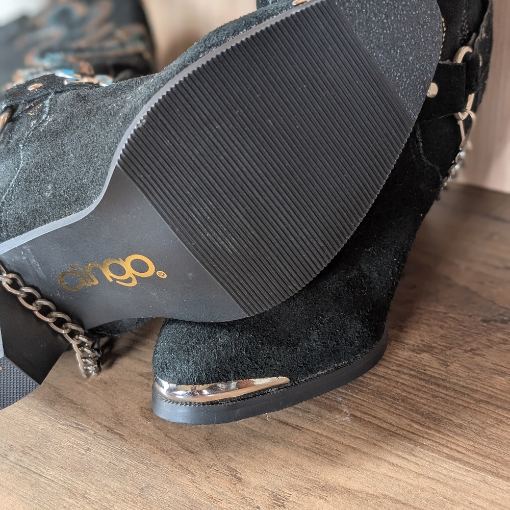 Black And Turquoise Dingo Women's Western Boots 6.5 - Picture 7 of 9